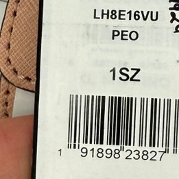 NWT Karl Lagerfeld Paris Connie Peach Leather Crossbody Bag Flap Closure - Picture 5 of 12